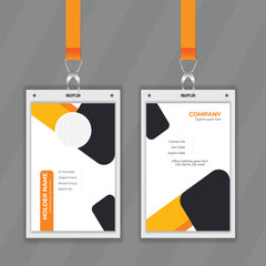 Poster - Geometric vertical design presentation for ID card. colorful design concept for corporate identity card also white background. Customizable and printable design for membership card. 
