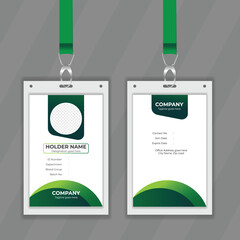 Poster - Green and white color Identity card design presentation. Vector design template for office employee information card. Abstract design for student identity card also editable illustrator file. 