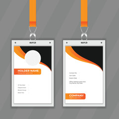 Poster - Modern and clean design concept for ID card. Vertical design layout for office stuff information card design. Colorful or professional membership card design with organic shape also editable file.