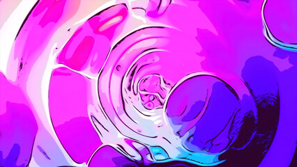 Poster - Top view of water circles in slow motion. Motion.. Endless spreading circles of liquid.