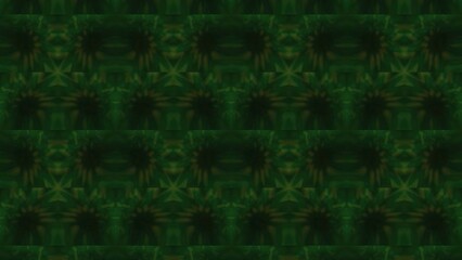 Poster - Blinking psychedelic kaleidoscopic shapes. Motion. Rows of trembling same figures.