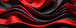 Banner eines roten und schwarzen Seidenstoffs mit Farbverlauf.