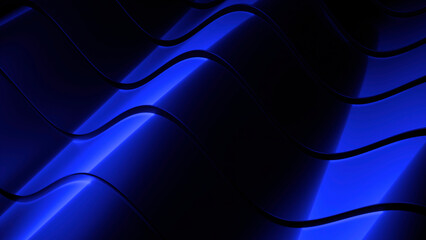 Poster - Blue and purple background. Design. A bright background made in 2d format with iron strips that move.
