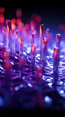 Poster - Abstract background with dark purple glass waves