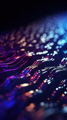 Poster - Abstract background with dark purple glass waves