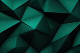 Fototapeta Konie - Black dark bottle green teal jade abstract background. Geometric shape. Triangle polygon line angle. Color gradient. Folded origami mosaic - Generative AI