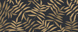 © leafyori - Abstract luxury artistic background with tropical palm leaves with golden art style. Botanical banner with exotic plants for design wallpaper, decor, print, textile