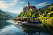 Tourist Boat On The Danube River - Generative AI