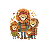 Fototapeta Dziecięca - lion and lioness clipart watercolor clip art water color & png