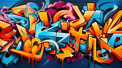 Sticker - Abstract Graffiti Wall with Bold Typography