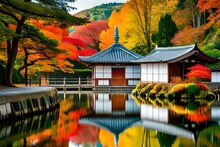 Japanese Garden In Autumn