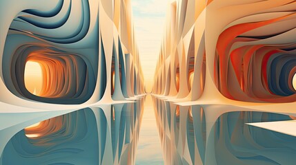 Wall Mural - Abstract Surreal Art with Distorted Perspectives