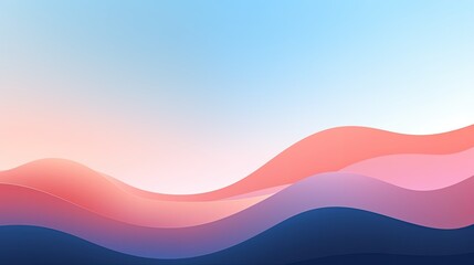 Canvas Print - Digital Technology Minimalist Gradient Landscape Abstra