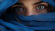 Eyes of a girl in a burqa, close-up