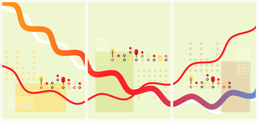 Leinwandbilder - Geometric banner. Set of vector illustrations. Clean style backgrounds