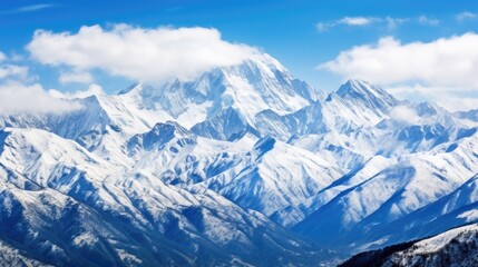 Canvas Print - Majestic Snow-Capped Mountain Range