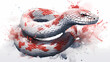 Chinese zodiac sign snake animal traditional painting style white background