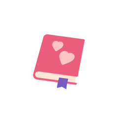 love diary icon on white in flat design