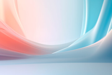 Poster - abstract background with curves pastel color waves