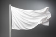 Historical white flag waved during ceremonies isolated on a gradient background 