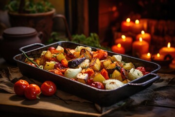 Poster - roasted vegetables served as a side dish