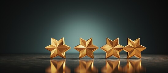 Wall Mural - Customer rating feedback Five golden stars for excellent service satisfaction