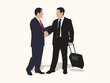 © Digital art - two businessmen shaking hands vector illustration