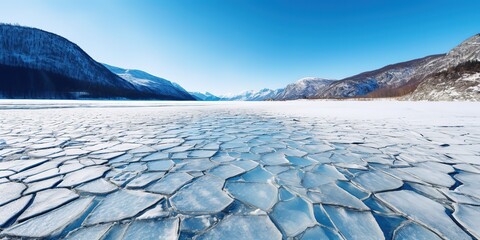 Poster - Cracks on the surface of the blue ice