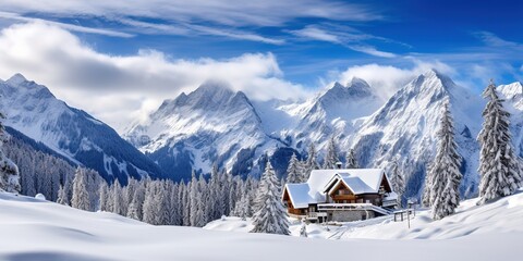 Poster - Fantastic evening winter landscape