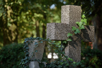 CEMETERY - Tombstones at burial site of the dead