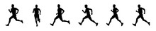 Silhouette Of A Running Man Or Jogger Or Sprinter Vector Collection