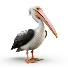 Cute Pelican Cartoon Character