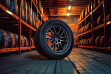 New Tire Warehouse Room In Stock There Are Plenty Of Them Available To Replace Tires At A Service Center Or Auto Repair Shop. Tire Warehouse For The Car Industry.