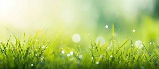 Wall Mural - Bokeh background with green grass in nature