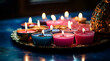 Candle lighting holiday festive banner