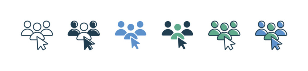 Poster - cursor pointing to pick the candidate job interview human resource icon vector business hiring decision best person selection symbol illustration clicking hired talent design for web and app template