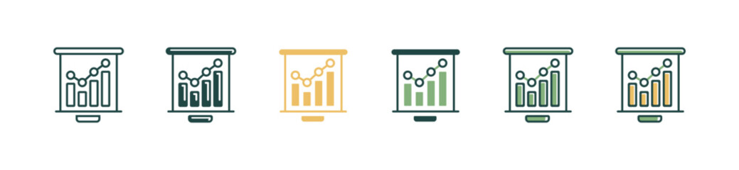 Leinwandbilder - data science analysis on board icon vector graphic of business growth marketing chart symbol illustration for web and app design template