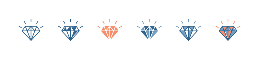 simple shiny diamond gemstone business core value icon vector success goal target company illustration  for web and app