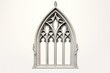 A stylized drawing of a gothic window plate tracery with architectural stone frame, representing medieval cathedral/church arches. Generative AI