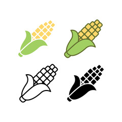 Poster - Corn cob. Sweet and ripe corn can be used for topics like food, healthy eating, dieting. Farm Harvest product. Icon, corn, vegan, vegetarian. Vector illustration. Design