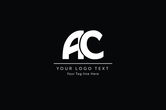 AC elegant logo template in gold color, vector file .eps 10, text and color is easy to edit