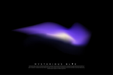 Poster - Mysterious Neon Blue Abstract Artwork on dark background. Bright flowing color organic shape. Vector Illustration.