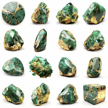 Emerald Stones Isolated On A White Background