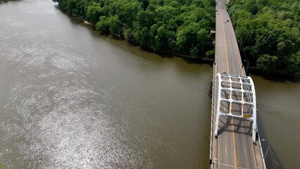 Edmund Pettus Bridge crossing the Alabama River at Selema city in deep South USA