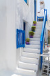 Typical street scen in Mykonos Town one of the Cyclades islands in Greece