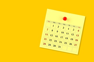 Canvas Print - 2023 office desk calendar on color background