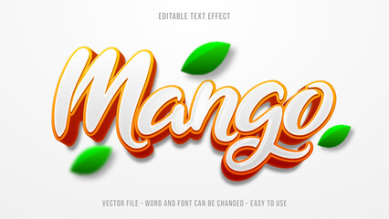 Wall Mural - Editable text effect sweet mango fruits mock up