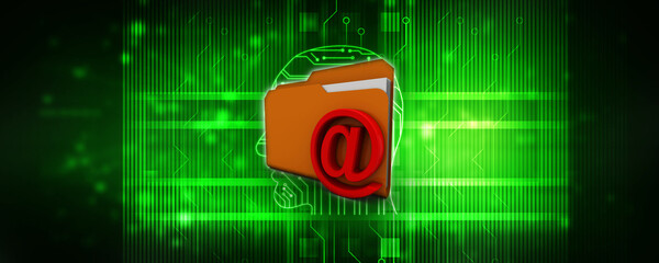 Poster - 3d rendering folder icon email
