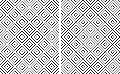 Canvas Print - Set of Seamless Geometric Checked Patterns.