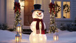 Bonhomme de neige, décoration pour fêter le jour de Noël, Joyeux Noël